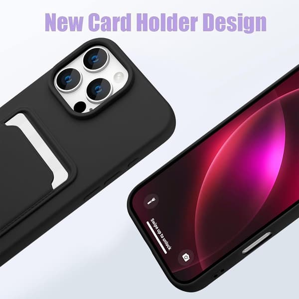 Sort slot kortholder etui Iphone 15 Pro/ProMax/Plus - Sort IPHONE 15