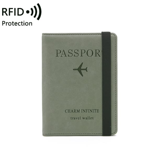 RFID passväska Reseläderfodral Case grøn Grön