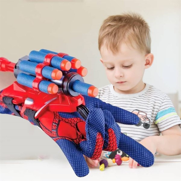 Spiderman Shooter Launcher Handskar Handsed Utkastning Leksaker Pojke Lahja mukava
