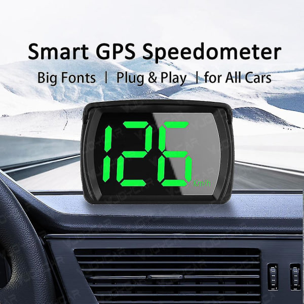 Den senaste GPS Hud Digital Hastighetsmätare Plug And Play All Car Stora teckensnitt Kmh Mph Biltillbehör null none