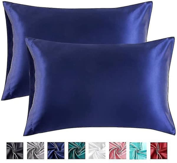 Satin Örngott Set - 2-pack, 50x100 cm, Blå_tfrf