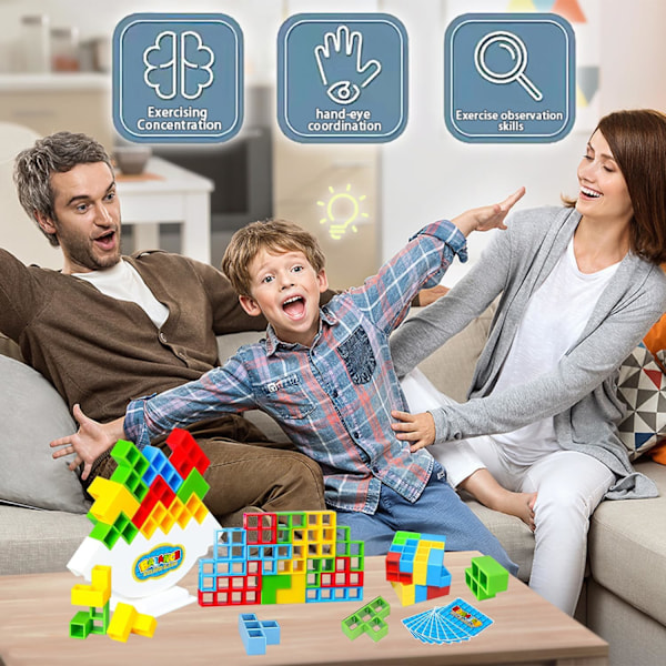 Balansblock, ryska byggklossar, dekompressionsbalansbyggklossar, Tetris Tower Balance Building Toy, Balanserande staplingsleksaker 32 pieces