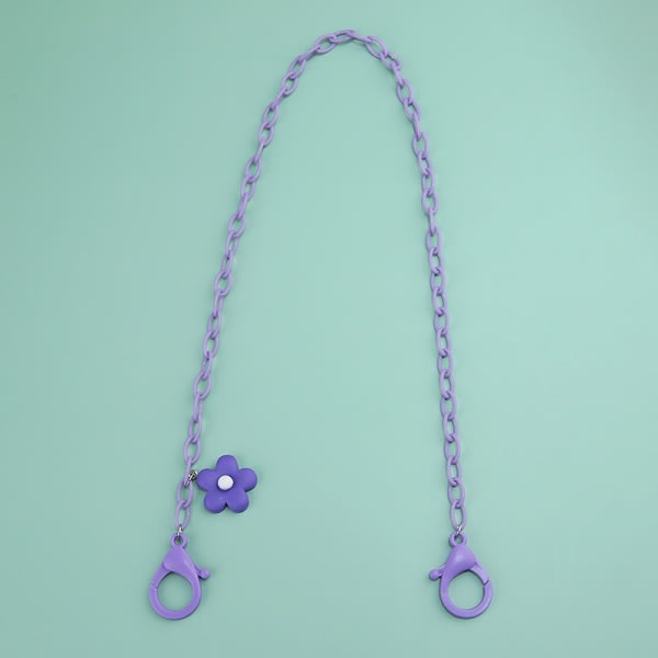 Halsband med justerbar glasögonbåge, glasögonkedja blomma violetti