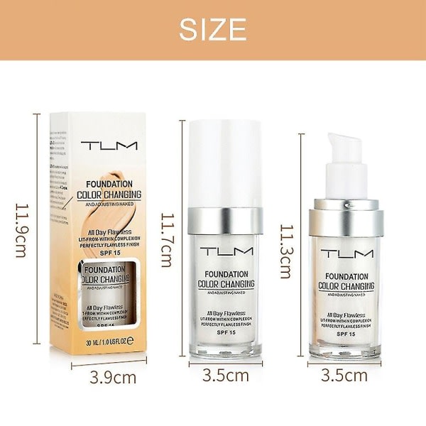 Tlm 30ml Väriä Vaihtava Meikkivoide Meikkipohja Nestemäinen Peiteaine 1 KPL