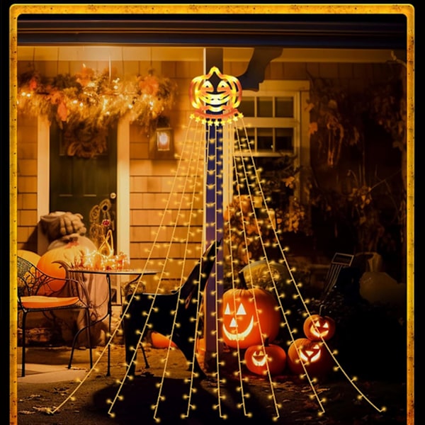Vannfalllys, LED-lysslynger utendørs vanntette, Halloween vannfalllys, flerfargede slynger dekorasjonslys juledekorasjon, som