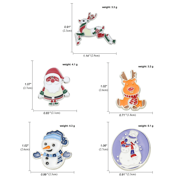 CDQ Julnål Broscher för julelement Pin Snowman bells