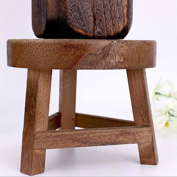 Mini vintage trä blomkruka pall, blomkruka hylla, inomhus utomhus pall, trädgård dekor, 7\" X 6\"