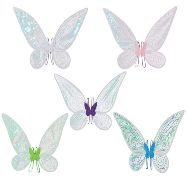 CDQ Princess Angel Wings Halloween Party Cosplay Butterfly Wings Hvit 24*48*1,5 cm