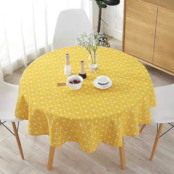 59 tommer rund dug i polyester bomuld yellow