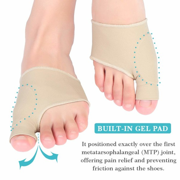 Hallux valgus ortos, stortåbeskytter og separator, tåkorrigerer til hallux valgus, hammertå, knyst, smertelindring - 1 par