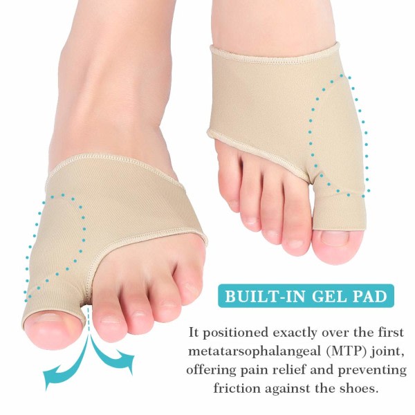 Hallux valgus ortos, stortåskydd och separator, tåkorrigerare för hallux valgus, hammartå, knyst, smärtlindring - 1 par