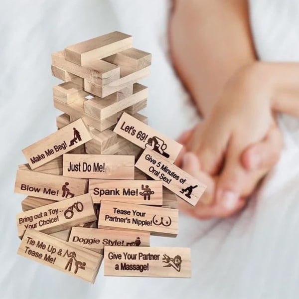 Rakkaus &amp; Naughty Stacking Tower -peli - Ystävänpäivälahja - Totuus tai tehtävä -kysymykset - Hauska paripeli - Jännittävät haasteet - Täydellinen aikuisille