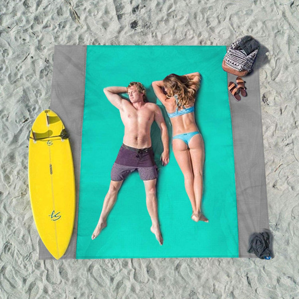 Rantapyyhe Ei Hiekkaa 210 x 200 cm, Piknikviltti Vedenpitävä Rantapyyhe Rantapyyhe Suuri 4 Kiinnikkeellä - Hiekkaa Läpäisevä Rantapyyhe