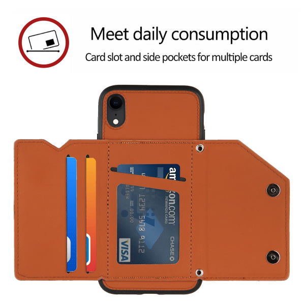 Etui til iPhone Xr Vintage Læder Cover Etui Bumper - Brun null none
