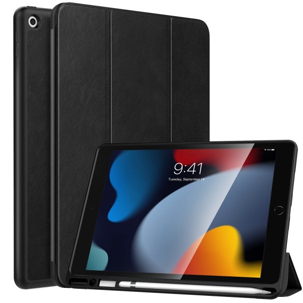 CDQ Apple iPad 10.2 2021/2020/2019 Slim fit tri-fold etui - Sort