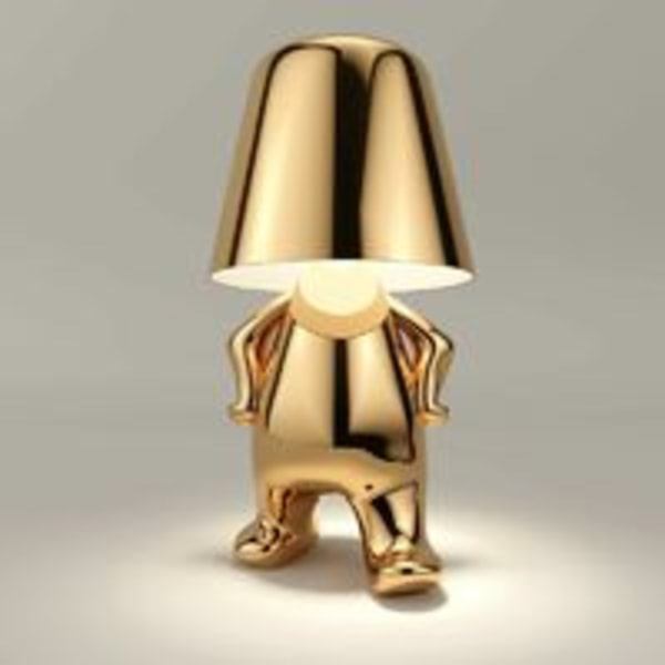Lampa Guld Trådlös USB Laddning Bärbar LED Skrivbordslampa för Sovrum Vardagsrum Kontor-Mr Who