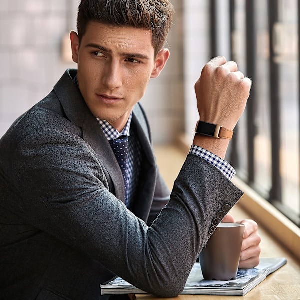Fitbit Charge 3/4 ranneke nahkaa Ruskea