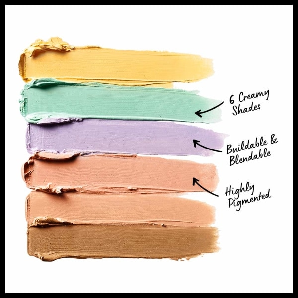 CDQ Professionel makeup farvekorrigerende palet, 6 blandbare nuancer