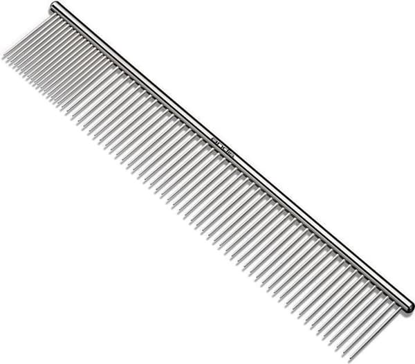 Hundekam i rustfrit stål - Metalkam fin og grov - 4*16cm