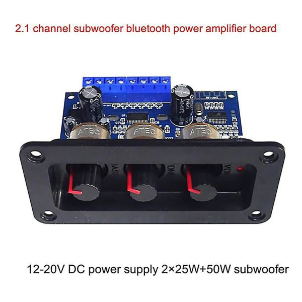 2x25w+50w 2.1-kanals Bluetooth 5.0 subwoofer Klass D ljudförstärkarkortsats med DC hona+ USB
