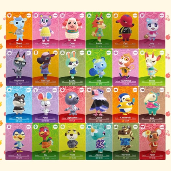 Animal Crossing Amiibo Sarja 5 -kortti 24KPL 30*22MM 24KPL 24PCS 86*54MM