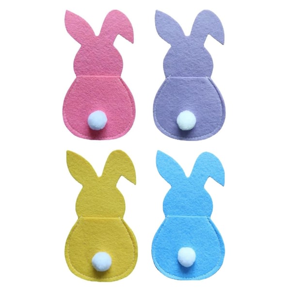 4st kaninformade redskapshållare Set Øka festivalfestatmosfärsfickor for att dekorera ditt matbord