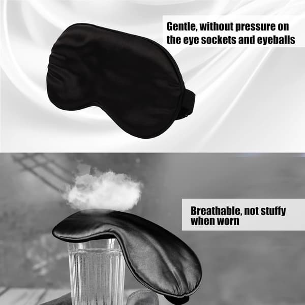 Silk Sleep Mask - Blocks Light Without Pressure - Blackout - Suitable for Sleep - and Travel Masks - With Adjustable Elastic Band