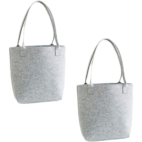 2. Kvinnor Filt Shopping Bag Tote med 2 håndtag
