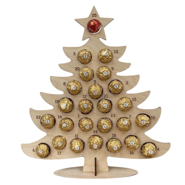 2023 Adventskalender - Träram för choklad till juldekoration Style 1
