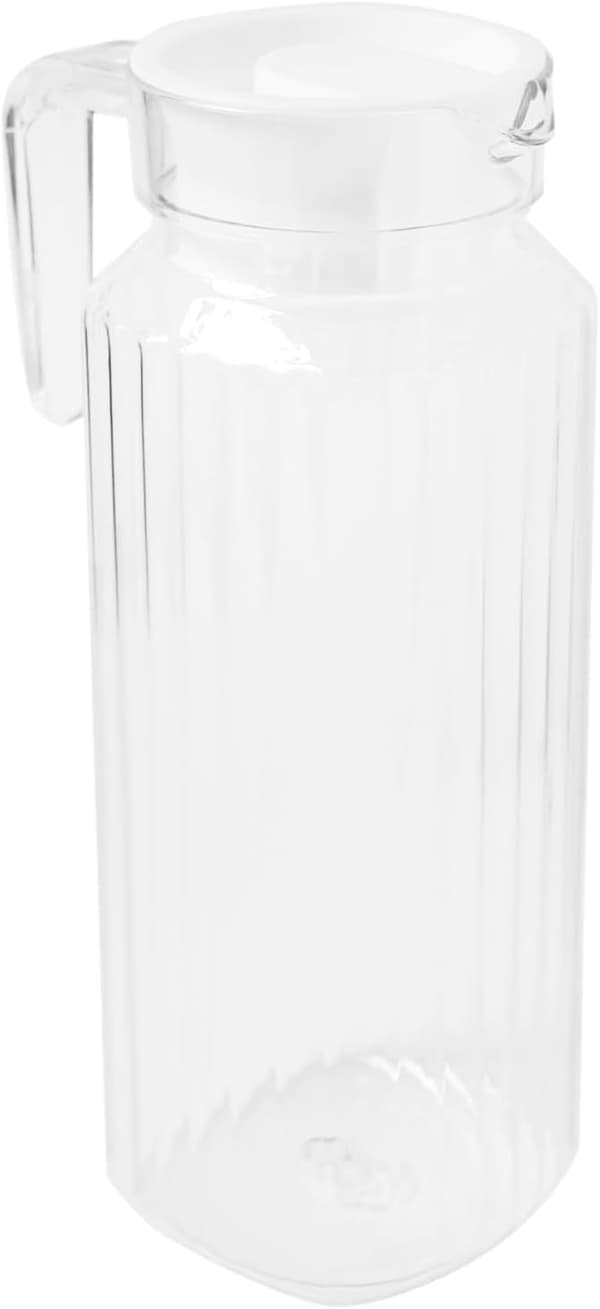 Square Plastic Jug with Lid - 1.1 Litre-tfrf