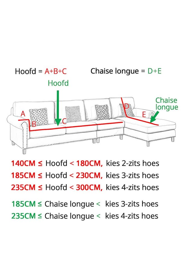 Vanntett sofatrekk - Lys grønt jacquardbladmønster - For 1-seters sofa (90-140 cm)