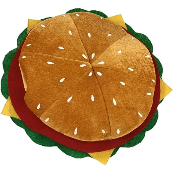 CDQ Rolig Burger Hat Snabbmat Hattar Plysch kostym Accessoar Halloween julfest dekorasjoner