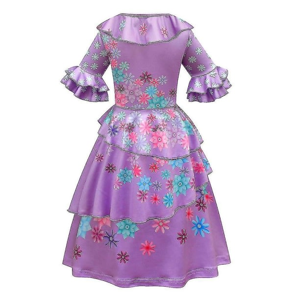 Girl Encanto Princess Isabela Dress Up Cosplay Kostym Festklänningar kjol 6-7 år