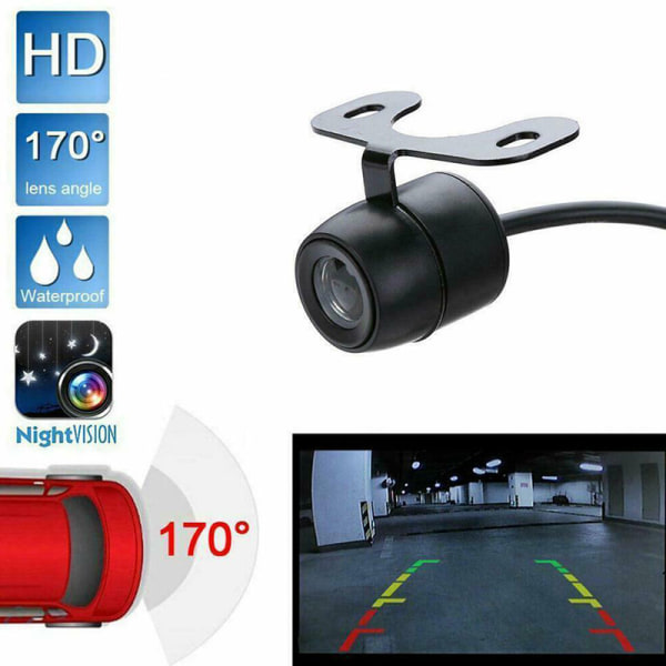 170° CMOS Mini Farve Reverse Backup Bil Foran Bagkamera Sort