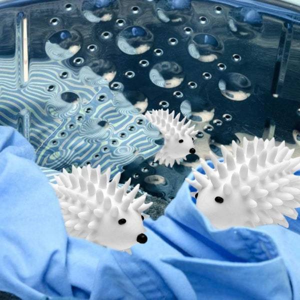 Torktumlare Bollar Återanvändbara torkkulor Plast Torkkuber Tvättbollar för tvättmaskin, söt igelkott, vit, 4 st CDQ