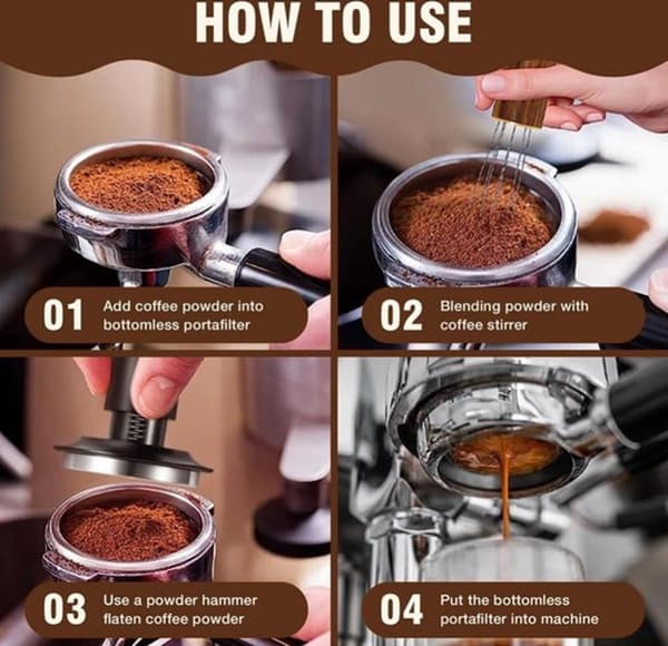 Kaffe- og espressostamper - ø 51 mm - Stamper for pressing av malt kaffe - Pressing av malt kaffe - Laget av rustfritt stål - Kaffedispenser ...