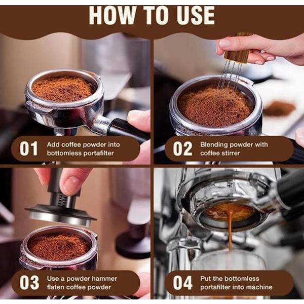 Kaffe- og espressostøder - ø 51 mm - Støder til presning af malet kaffe - Presning af malet kaffe - Fremstillet af rustfrit stål - Kaffedispenser ...