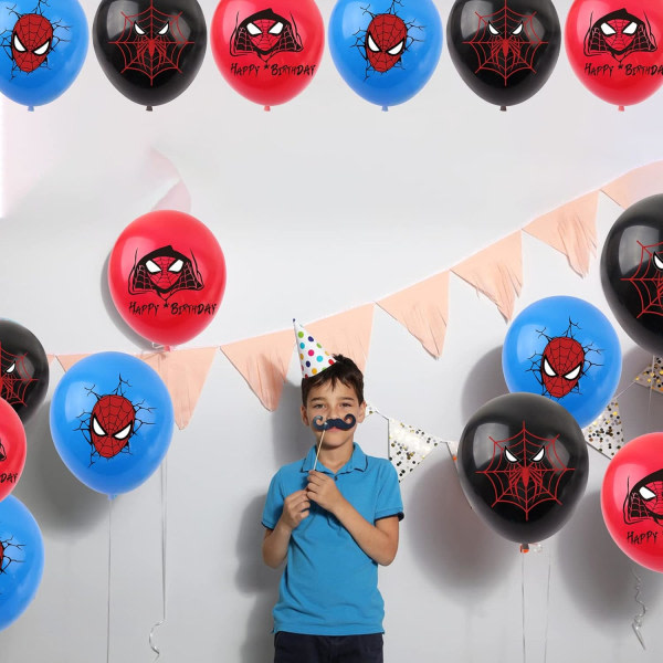 30 st Spiderman Set FAMILIO-Spiderman Party Ballong Dekorativt Set Tecknad ballongtema Födelsedagsfesttillbehör