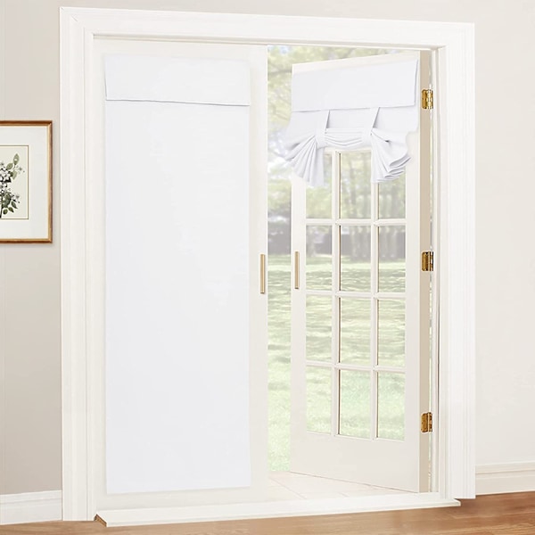 Pimennysverhot oviin ja ikkunoihin tarranauhalla, lämpöverhot, eristys kodin sisustus yksityisyyden suoja, 2 kpl Blanco Blanco 26X96inch
