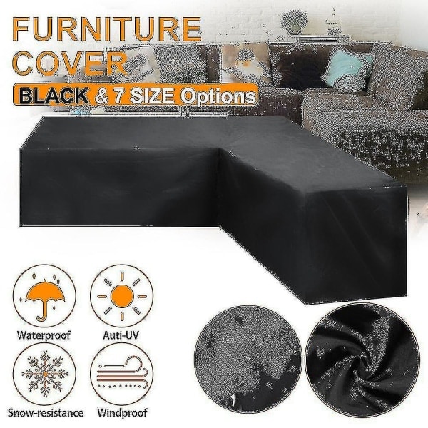 12 storlekar L-formade allroundskydd Vattentäta rottinghörnsmöbler Överdrag Trädgård Uteplats Utomhus Soffa Skydd Dammskydd 222*286*82cm 222*286*82cm