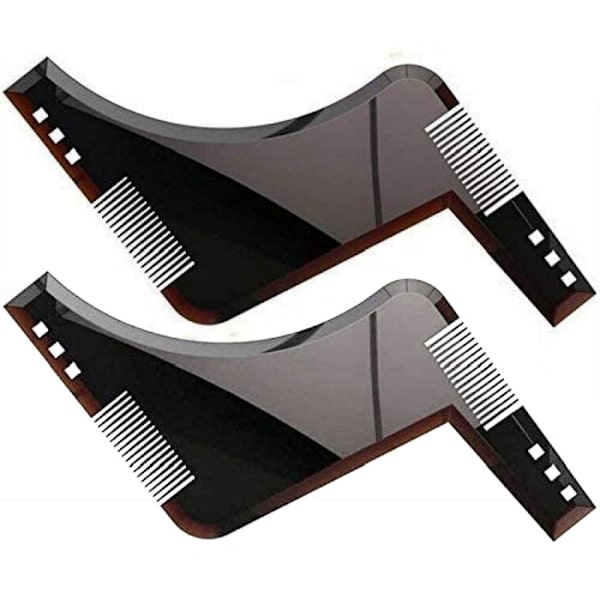 Beard Comb - Beard Shaping and Styling Stencil Tool - Shaping Tool - Black - 2 pieces
