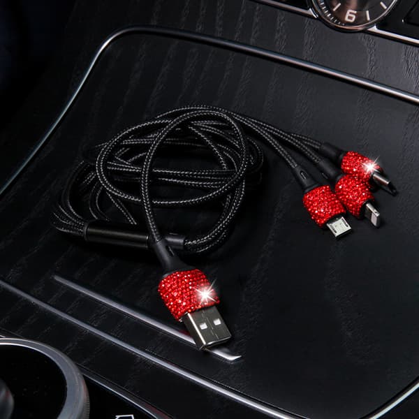 Kristall 3-i-1 USB-kabel Snabbladdningsladdare För iPhone Micro USB Typ C Laddningskabel_tfrf