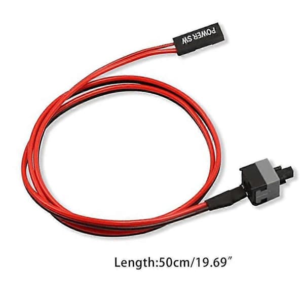 Strømkabel Tænd/Sluk Trykknap 2 Pin SW PC Computer Strømafbryder Kabel 50cm 2-pak_tfrf