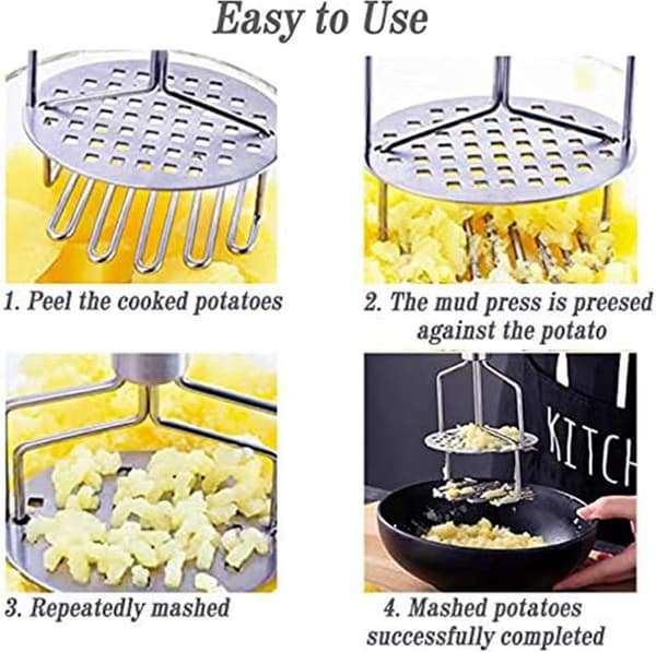 Potatispress - Rostfritt stål - Potatisstöt - Potatispress för mos - Non-Stick - Potatisstöt ...