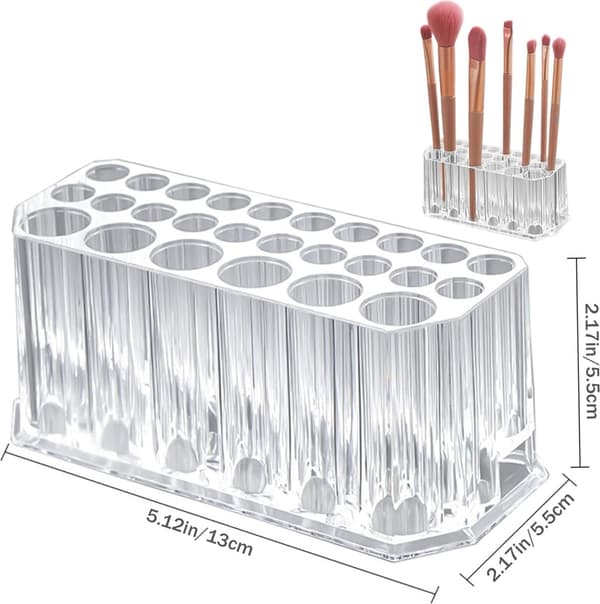Holder til makeupbørster - Penneholder - Makeup-organizer - Børsteholder - Opbevaringsboks til kosmetik