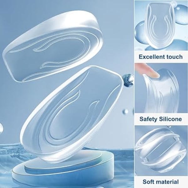 1 par gel häl innersula 2cm, transparent silikon häl lyft innersulor, Calcaneus