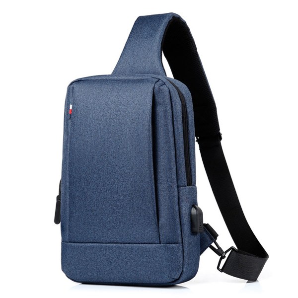 CDQ Crossbody Sling Bag Herr Kvinnor, Casual axelryggsäck, Bröst marinblå