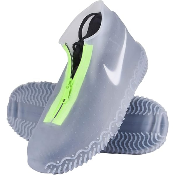 Vattentäta skoöverdrag, återanvändbar cover i silikon Halkfri hållbar dragkedja Elastiskt cover för män kvinnor（L) CDQ