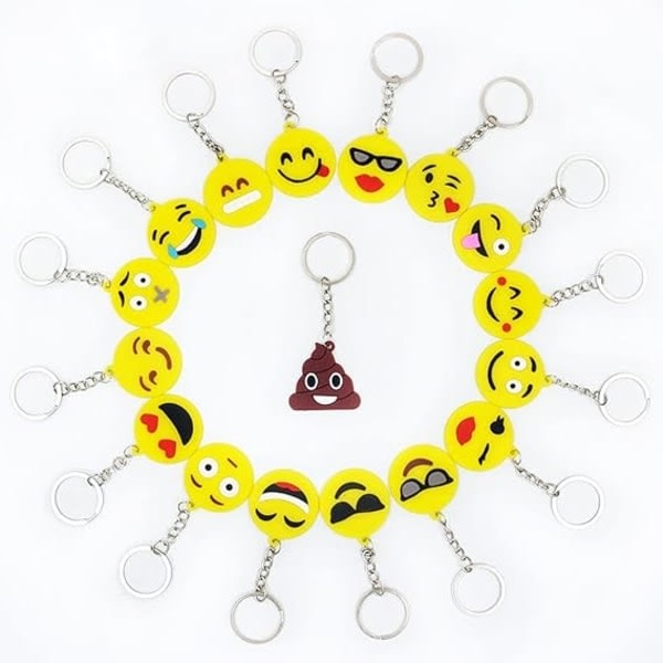 34 kpl Emoji-avaimenperät Sööt Emoji Emoji Avaimenperät Ketju Emoji Avaimenperä