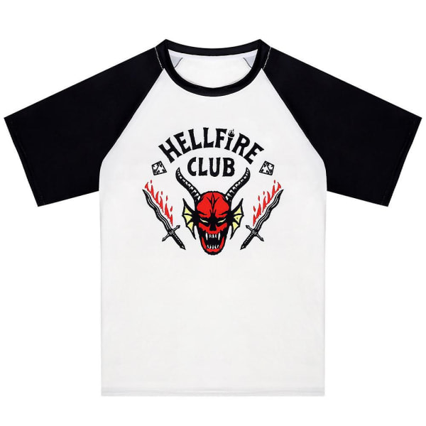 Vuxna Stranger Things Säsong 4 Hellfire Club Kort raglanärmad T-shirt Toppar L